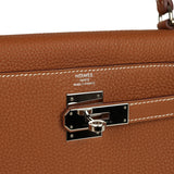 Pre-owned Hermes Kelly Retourne 28 Gold Togo Palladium Hardware