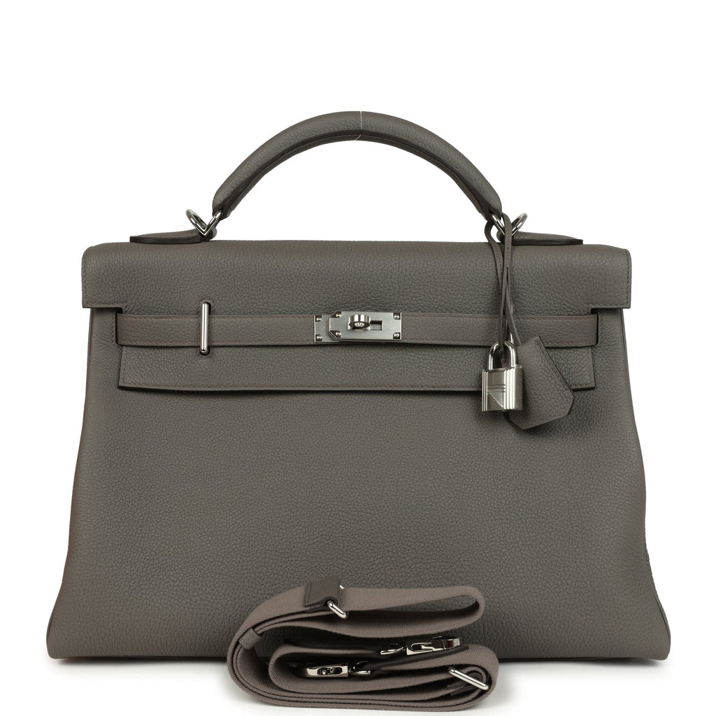 Hermes Kelly 42 Maxi Etain Togo Palladium Hardware