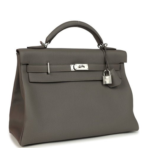 Hermes Kelly 42 Maxi Etain Togo Palladium Hardware
