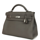 Hermes Kelly 42 Maxi Etain Togo Palladium Hardware - Thumbnail View 5