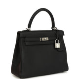 Hermes Kelly Retourne 25 Black Togo Palladium Hardware