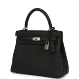 Hermes Kelly Retourne 25 Black Togo Palladium Hardware