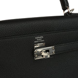 Hermes Kelly Retourne 25 Black Togo Palladium Hardware