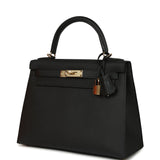 Pre-owned Hermes Kelly Sellier 28 Black Epsom Permabrass Hardware - Thumbnail View 5