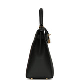 Pre-owned Hermes Kelly Sellier 28 Black Epsom Permabrass Hardware - Thumbnail View 3