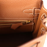 Pre-owned Hermes Kelly Retourne 25 Gold Togo Gold Hardware