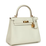 Pre-owned Hermes Kelly Retourne 25 Mushroom Swift Gold Hardware