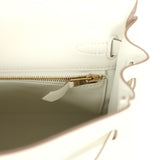 Pre-owned Hermes Kelly Retourne 25 Mushroom Swift Gold Hardware