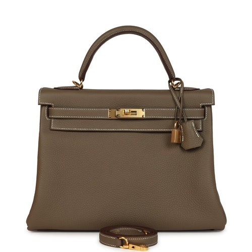 Hermes Kelly Retourne 32 Etoupe Togo Gold Hardware
