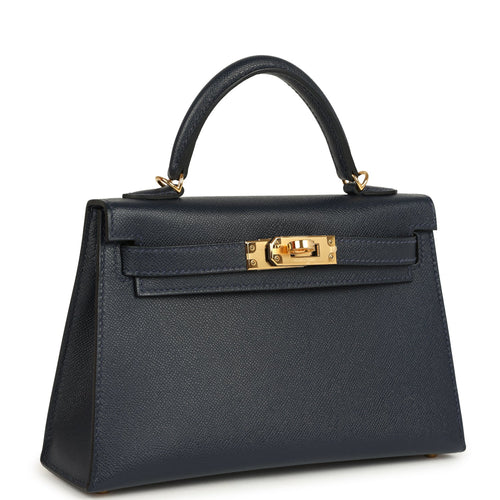Hermes Kelly Sellier 20 Bleu Nuit Madame Gold Hardware