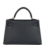 Hermes Kelly Sellier 20 Bleu Nuit Madame Gold Hardware - Thumbnail View 4