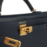 Hermes Kelly Sellier 20 Bleu Nuit Madame Gold Hardware - Thumbnail View 7