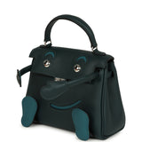 Hermes "Quelle Idolle" Kelly Doll Vert Cypress and Vert Bosphore Swift Palladium Hardware