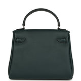 Hermes "Quelle Idolle" Kelly Doll Vert Cypress and Vert Bosphore Swift Palladium Hardware