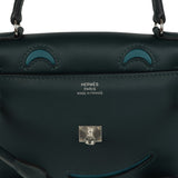 Hermes "Quelle Idolle" Kelly Doll Vert Cypress and Vert Bosphore Swift Palladium Hardware