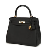Pre-owned Hermes Kelly Retourne 25 Black Togo Gold Hardware - Thumbnail View 5