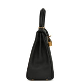 Pre-owned Hermes Kelly Retourne 25 Black Togo Gold Hardware - Thumbnail View 3