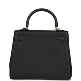 Pre-owned Hermes Kelly Retourne 25 Black Togo Gold Hardware - Thumbnail View 4