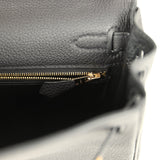Pre-owned Hermes Kelly Retourne 25 Black Togo Gold Hardware - Thumbnail View 9