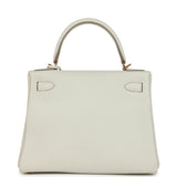 Pre-owned Hermes Kelly Retourne 28 Gris Pale Togo Gold Hardware