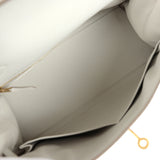 Pre-owned Hermes Kelly Retourne 28 Gris Pale Togo Gold Hardware