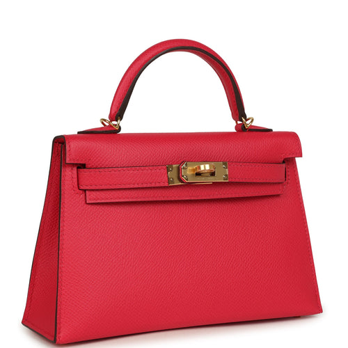 Hermes Kelly Sellier 20 Rose Extreme Epsom Gold Hardware