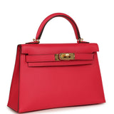Hermes Kelly Sellier 20 Rose Extreme Epsom Gold Hardware