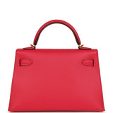 Hermes Kelly Sellier 20 Rose Extreme Epsom Gold Hardware