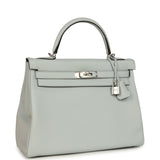 Hermes Kelly Retourne 32 Bleu Pale Clemence Palladium Hardware