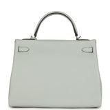 Hermes Kelly Retourne 32 Bleu Pale Clemence Palladium Hardware