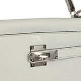 Hermes Kelly Retourne 32 Bleu Pale Clemence Palladium Hardware