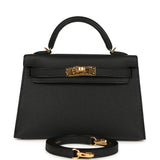 Hermes Kelly Sellier 20 Black Epsom Gold Hardware - Thumbnail View 1