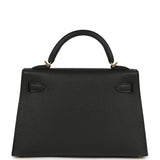 Hermes Kelly Sellier 20 Black Epsom Gold Hardware - Thumbnail View 4