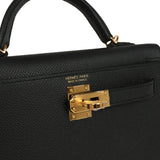 Hermes Kelly Sellier 20 Black Epsom Gold Hardware - Thumbnail View 7
