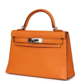 Pre-owned Hermes Kelly Sellier 20 Apricot Chevre Mysore Palladium Hardware