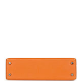 Pre-owned Hermes Kelly Sellier 20 Apricot Chevre Mysore Palladium Hardware