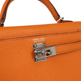 Pre-owned Hermes Kelly Sellier 20 Apricot Chevre Mysore Palladium Hardware
