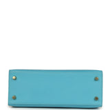 Hermes Kelly Sellier 25 Bleu Du Nord Madame Palladium Hardware