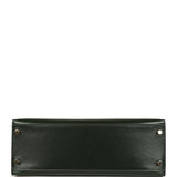 Pre-owned Hermes Kelly Sellier 32 Vert Fonce Box Gold Hardware