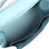 Vintage Hermes Kelly Sellier 35 Blue Jean Epsom Palladium Hardware