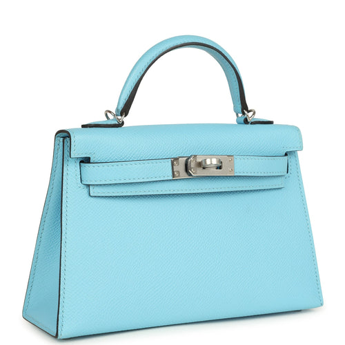 Hermes Kelly Sellier 20 Celeste Epsom Palladium Hardware