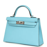 Hermes Kelly Sellier 20 Celeste Epsom Palladium Hardware