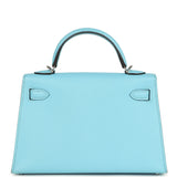 Hermes Kelly Sellier 20 Celeste Epsom Palladium Hardware