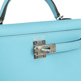 Hermes Kelly Sellier 20 Celeste Epsom Palladium Hardware