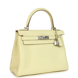 Hermes Kelly Retourne 28 Jaune Milton Clemence Palladium Hardware