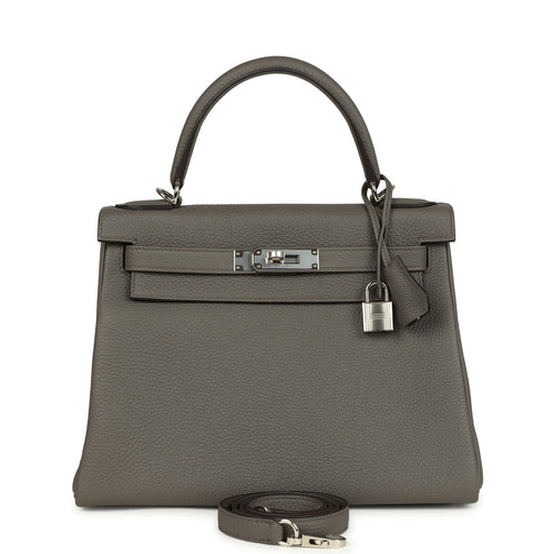 Hermes Kelly Retourne 28 Etain Togo Palladium Hardware