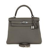 Hermes Kelly Retourne 28 Etain Togo Palladium Hardware