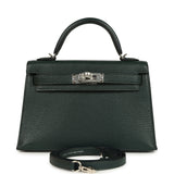 Pre-owned Hermes Kelly Sellier 20 Vert Titien Verso Chevre Mysore Palladium Hardware