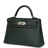 Pre-owned Hermes Kelly Sellier 20 Vert Titien Verso Chevre Mysore Palladium Hardware