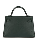 Pre-owned Hermes Kelly Sellier 20 Vert Titien Verso Chevre Mysore Palladium Hardware
